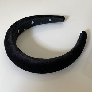 Lele Sadoughi Jet Black Velvet Padded Headband